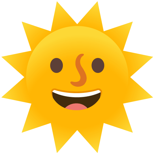grinning sun with face