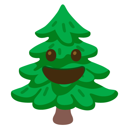 grinning evergreen tree