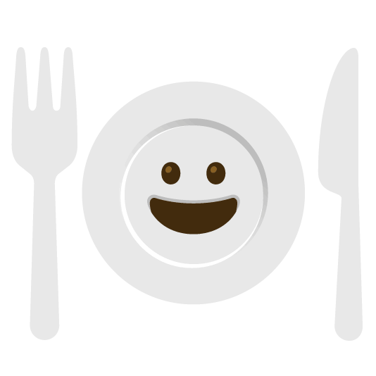 grinning knife fork plate