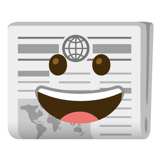 grinning newspaper
