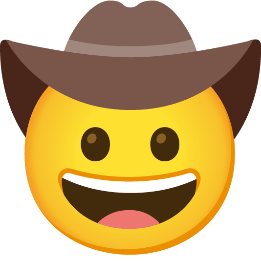 grinning face with cowboy hat