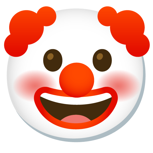 grinning clown face
