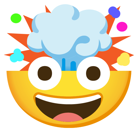 grinning exploding head