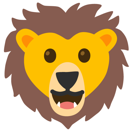 grinning lion face