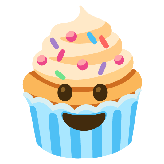 grinning cupcake