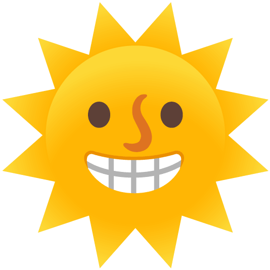 grin sun with face