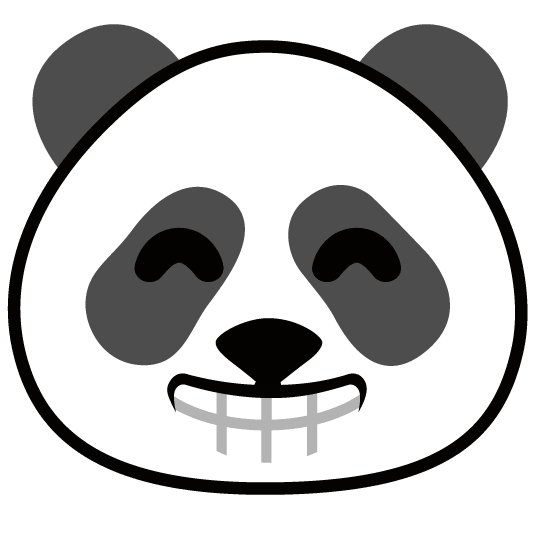 grin panda face