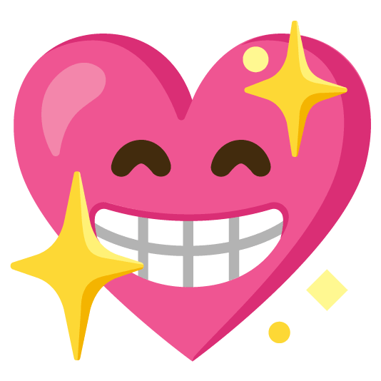 grin sparkling heart