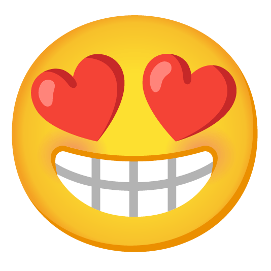 grin heart eyes