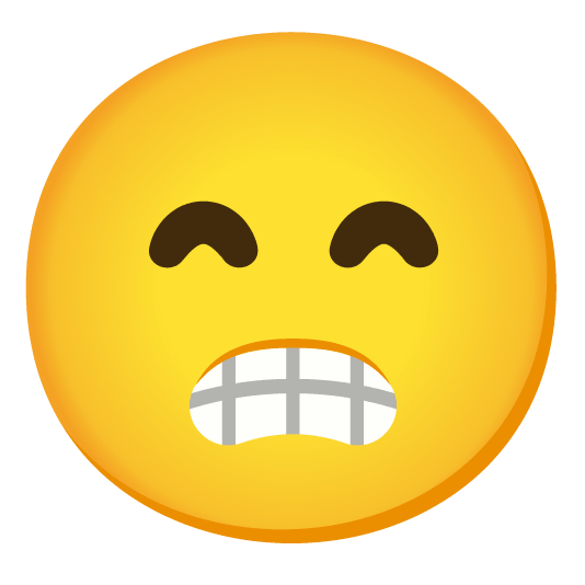 grin slightly frowning face