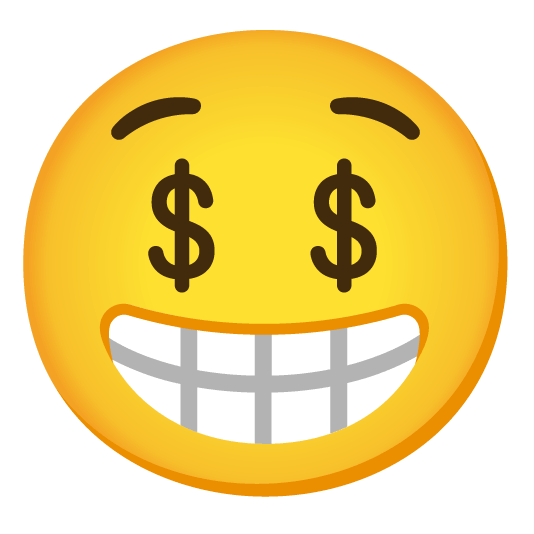grin money mouth face