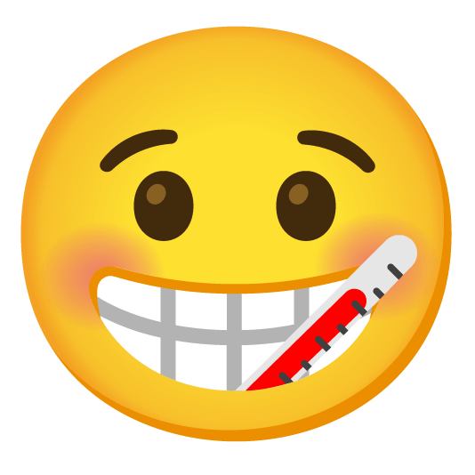 grin face with thermometer