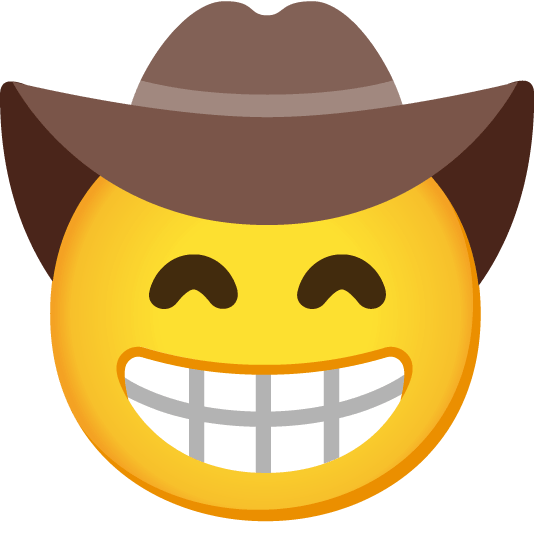 grin face with cowboy hat