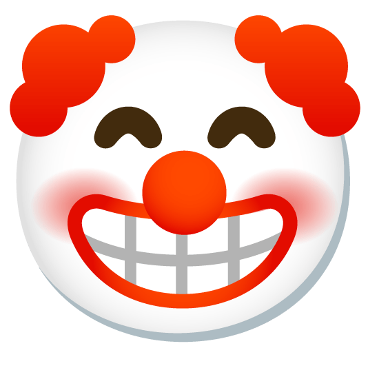 grin clown face