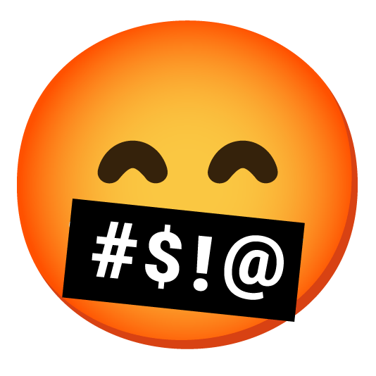 grin face with symbols on mouth