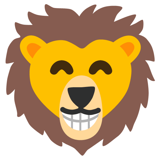 grin lion face