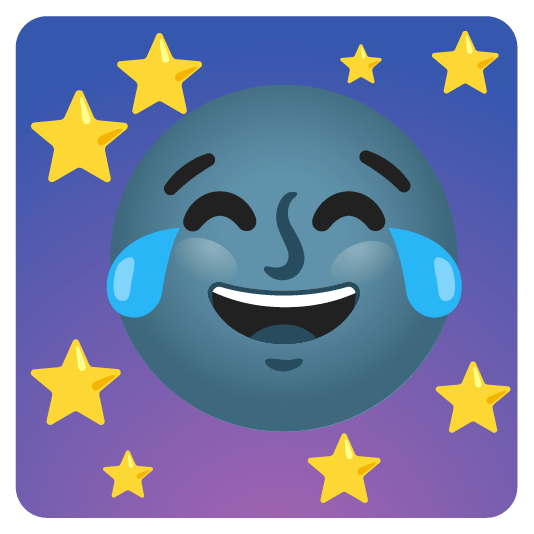 joy new moon with face