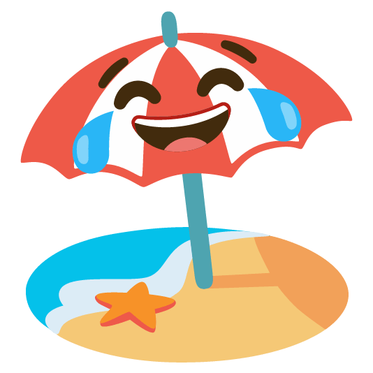 joy beach with umbrella