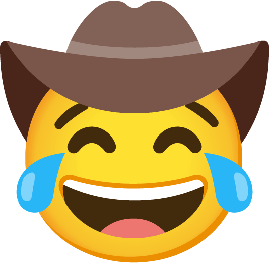 joy face with cowboy hat