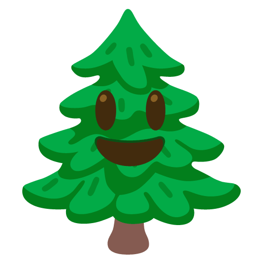 smiley evergreen tree