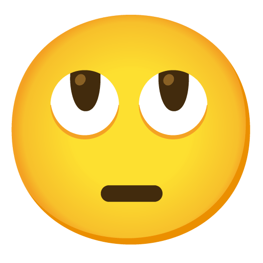 smiley face with rolling eyes