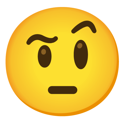 smiley face with raised eyebrow