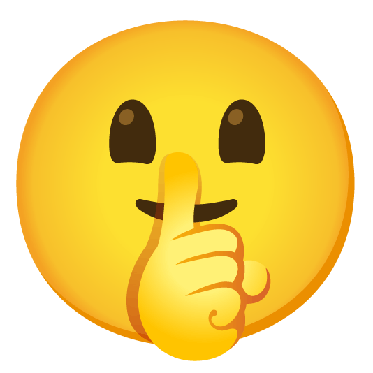 smiley shushing face