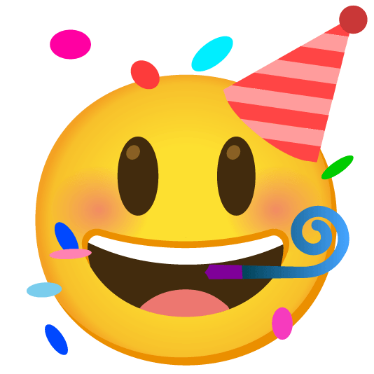 smiley partying face