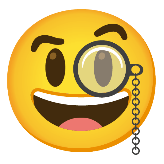 smiley face with monocle