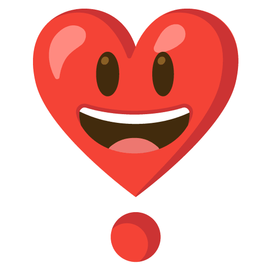 smiley heavy heart exclamation mark ornament