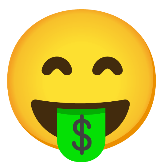 smile money mouth face