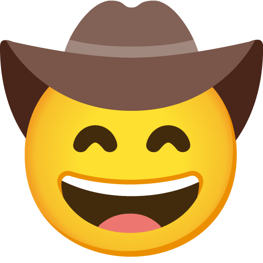 smile face with cowboy hat