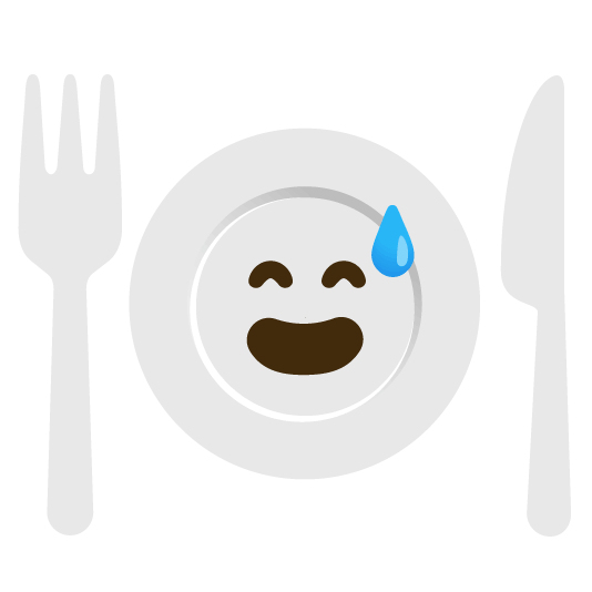 sweat smile knife fork plate
