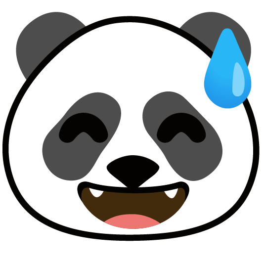 sweat smile panda face