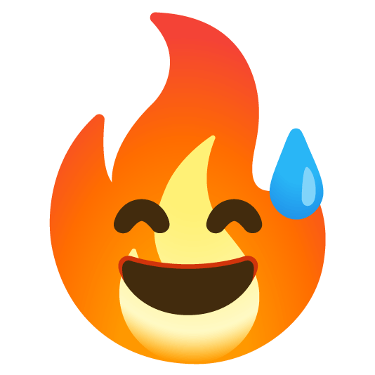 sweat smile fire