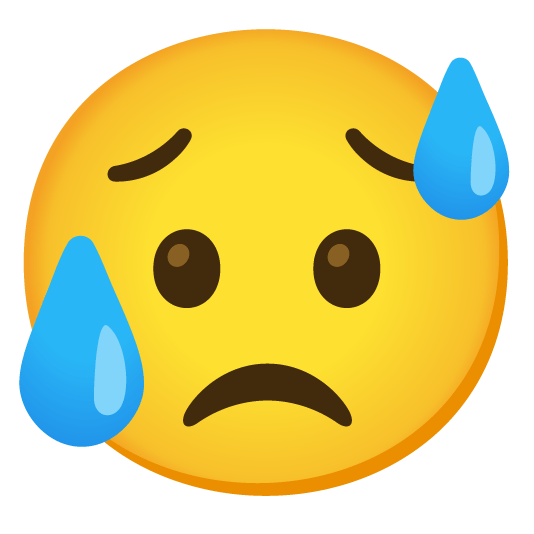 sweat smile disappointed relieved