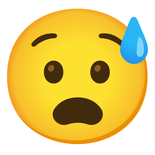 sweat smile anguished