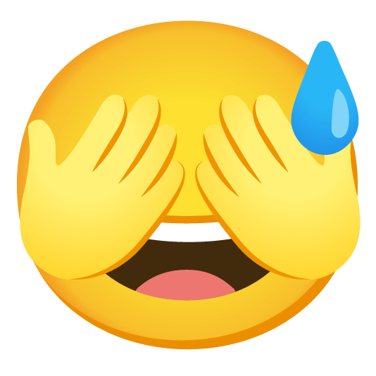 sweat smile see no evil