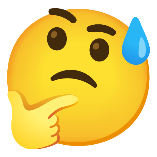 sweat smile thinking face