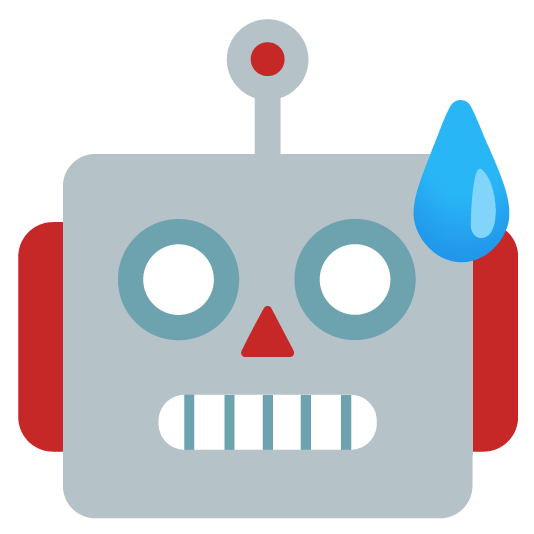 sweat smile robot face