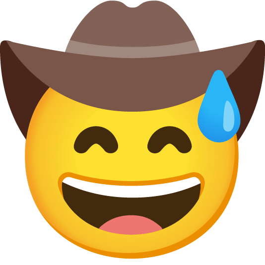 sweat smile face with cowboy hat
