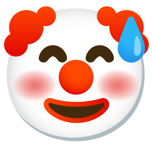 sweat smile clown face