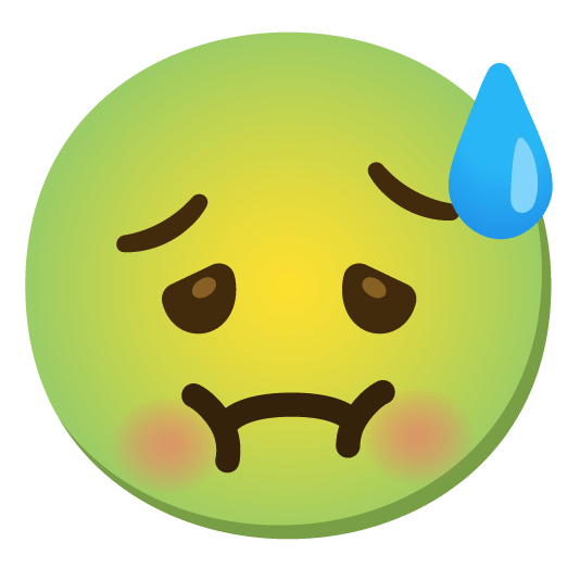 sweat smile nauseated face