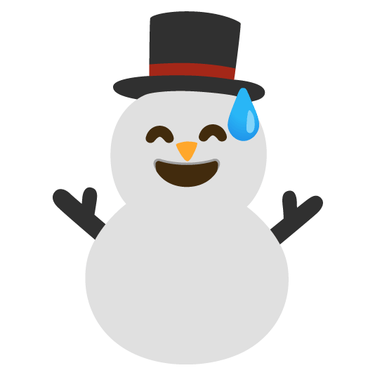 sweat smile snowman without snow