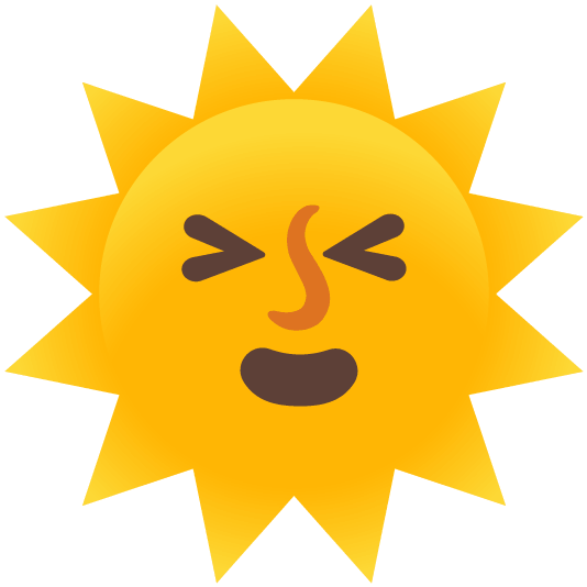 laughing sun with face