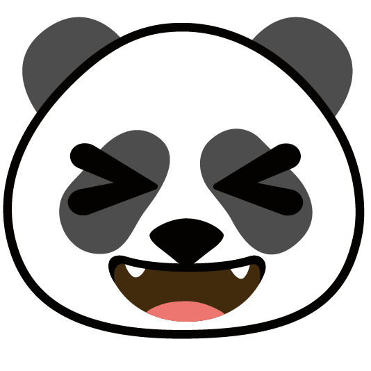 laughing panda face