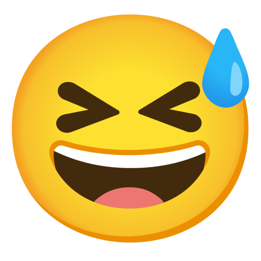 laughing sweat smile