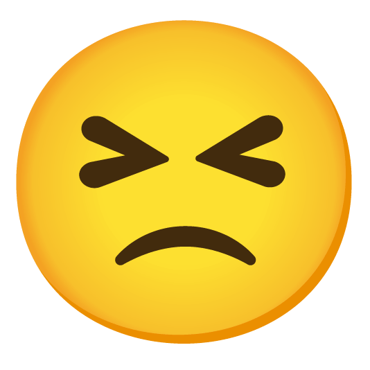 laughing slightly frowning face