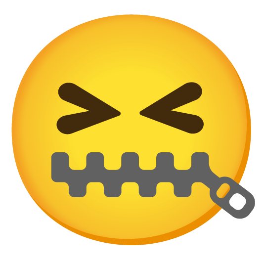 laughing zipper mouth face