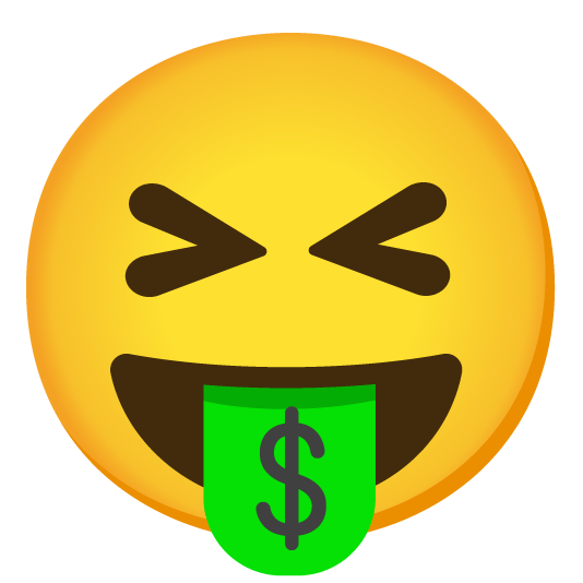 laughing money mouth face